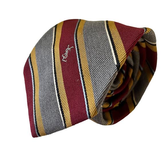 Yves Saint Laurent Other - Vintage Yves Saint Laurent YSL Logo Regimental Striped Tie